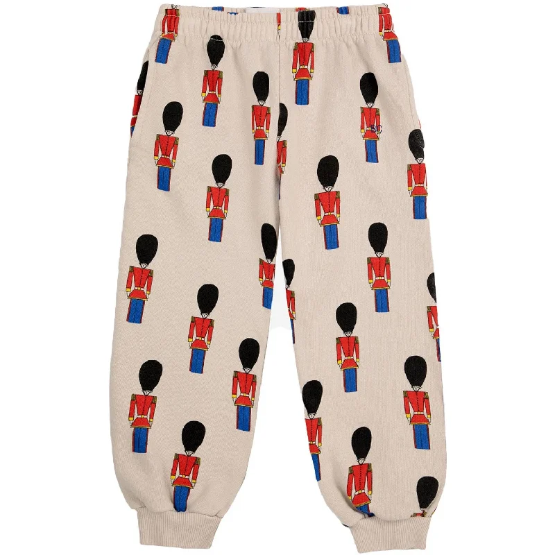 Wet-fit sports pant -Bobo Choses Light Brown Little Tin Soldiers All Over JAndging Pants