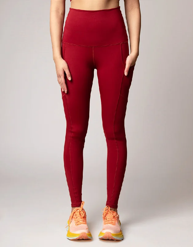 Black fit sports legging -Freestyle Pocket Legging Cranberry