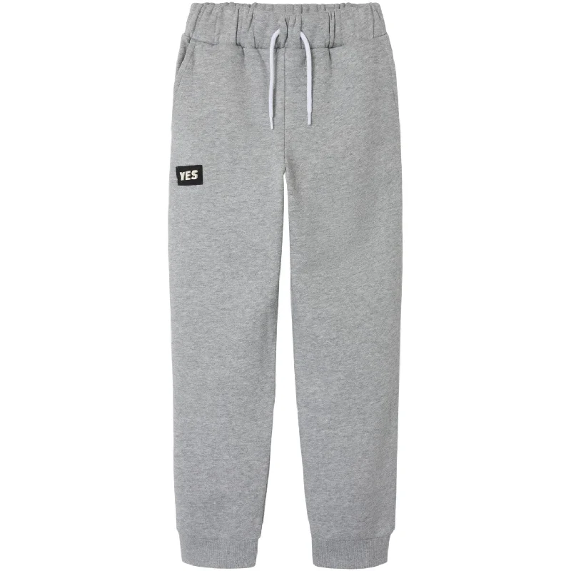 Peak-core sports pant -Name It Grey Melange Ohans Regular Sweatpants