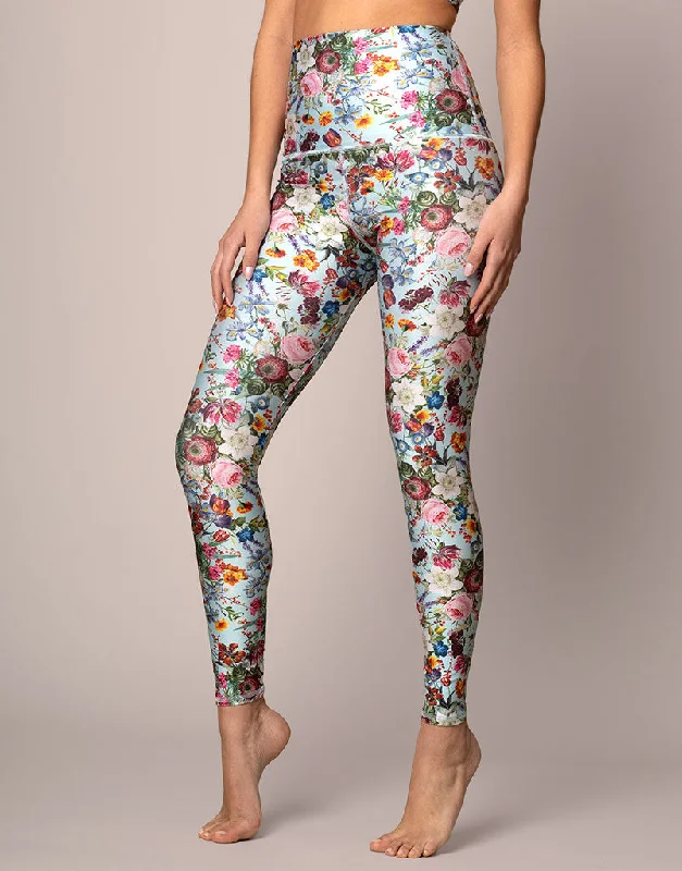 Blue core sports legging -Zoe Blue Floral Legging