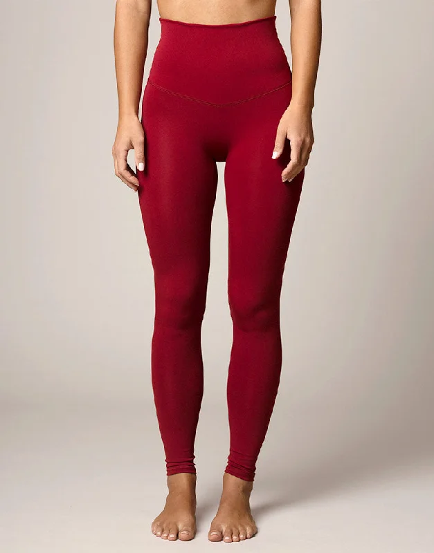 Black bold sports legging -Freestyle Flat Front Legging Cranberry