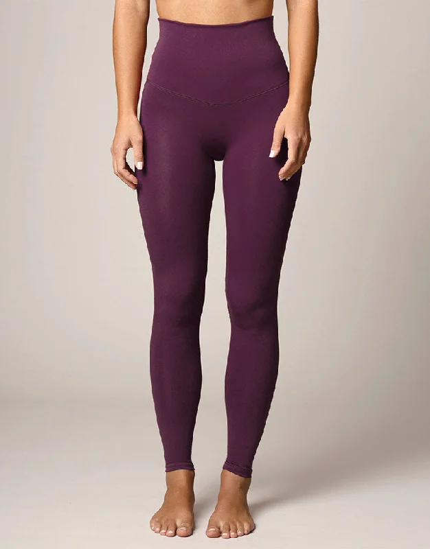 Light-core sports legging -Empower Flat Front Legging Eggplant