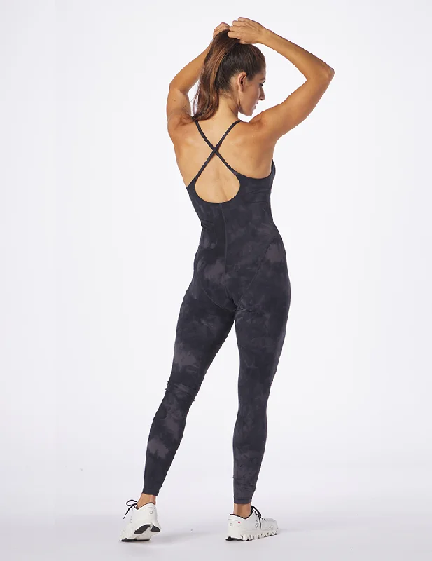 Dry-core swimwear -Pure Bodysuit: Black Tie-Dye