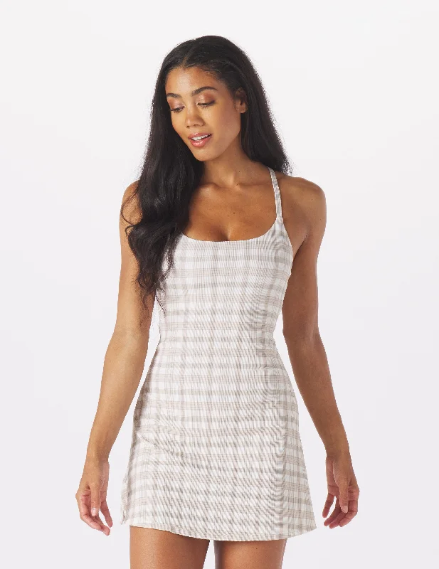 Race-fit swimwear -Pure Dress: Linen Madras Plaid