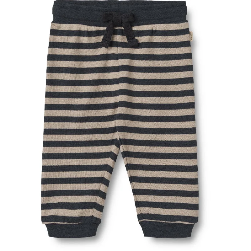 Team-fit sports pant -Wheat Navy Stripe Jersey Sweatpants Leo