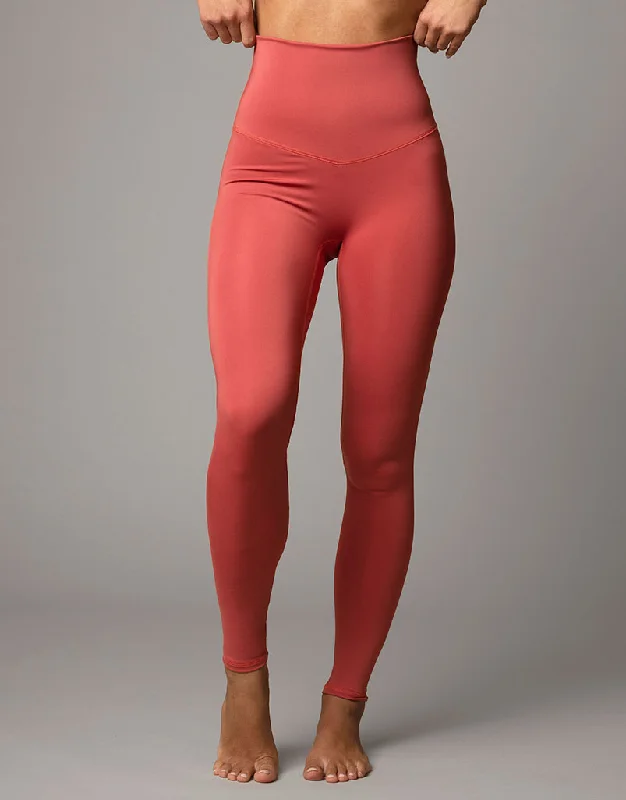 Print-core sports legging -Freestyle Flat Front Legging Papaya