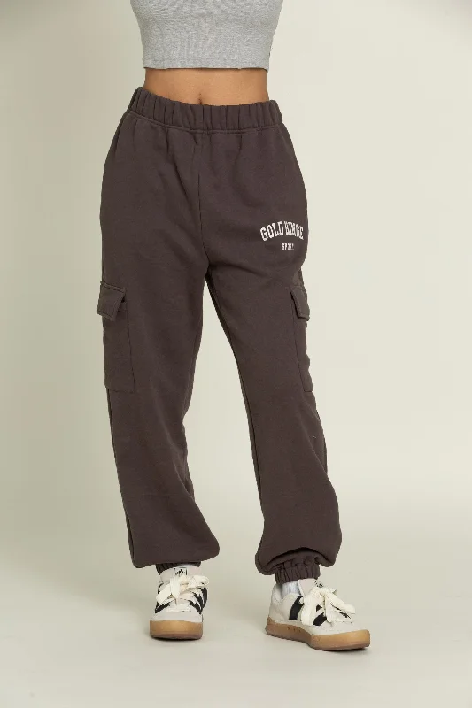 Trail-fit sports pant -Charcoal Cargo Jogger Sweatpants