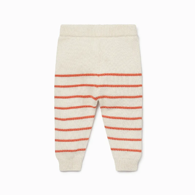 Tight-core sports pant -Knitted Striped Organic Joggers