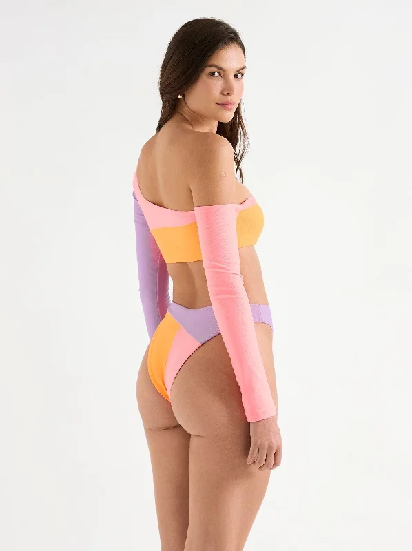 Stripe-core swimwear -evan bottom pink sand