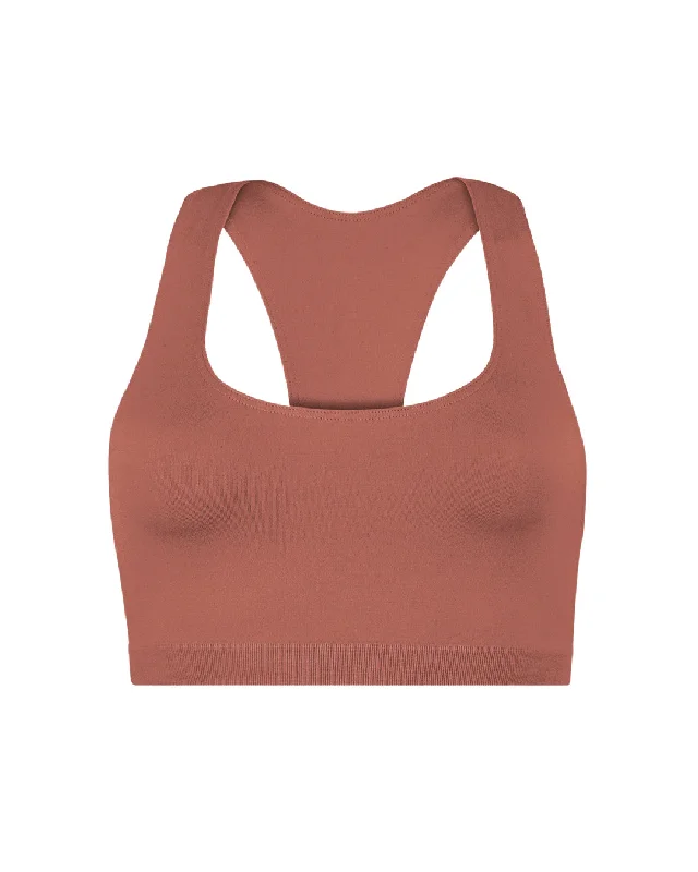 Coral Turquoise Sports Bra for Contrast -ELATED Bra Top | Rusty Pink