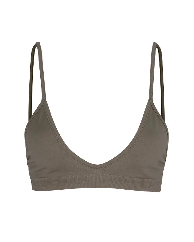 Citron Violet Sports Bra for Lounge -BLISSFUL Bikini Bra Top | Muddy Grey