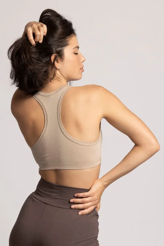 Violet Citron Sports Bra for Comfort -Organic Cotton Racer-Back Bra