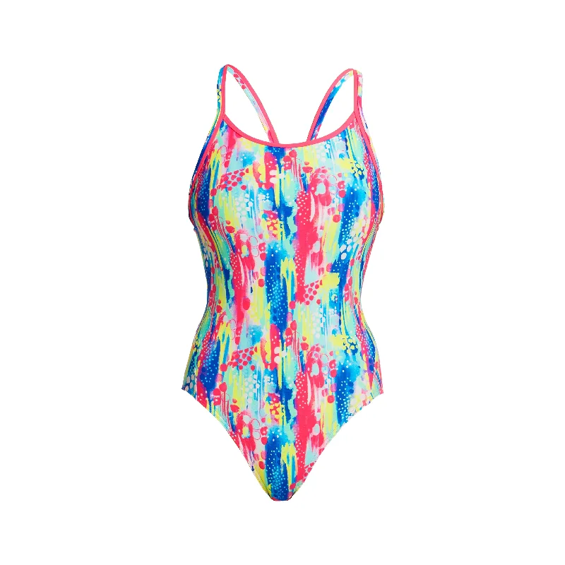 Stretch-fit swimwear -SLAPPED ON | LADIES DIAMOND BACK ONE PIECE