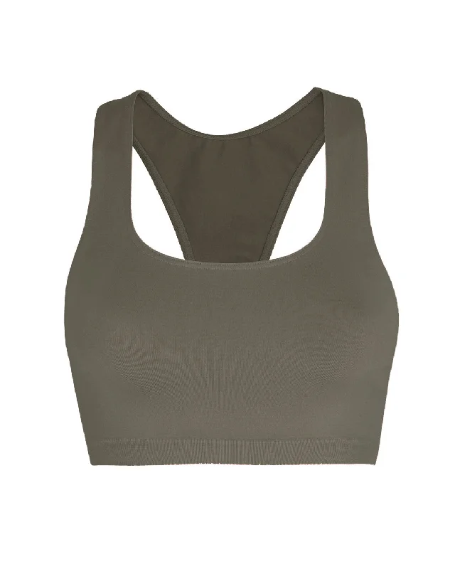 Plum Emerald Sports Bra for Freedom -ELATED Bra Top | Muddy Grey