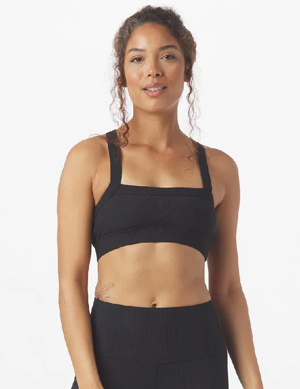 Violet Warm Sports Bra for Zumba -Directional Bra: Black