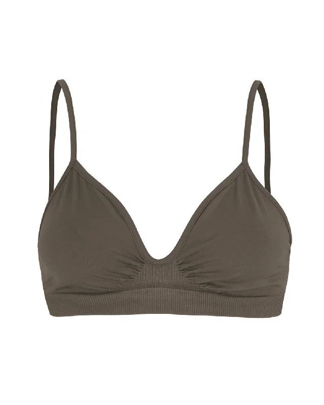 Blush Petite Sports Bra for Small Frames -LIBERATED Bra Top | Muddy Grey