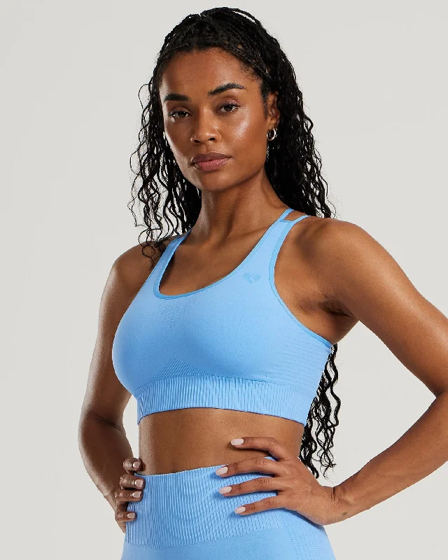 Citron Violet Sports Bra for Sleekness -Power Seamless Sports Bra | Sky Blue