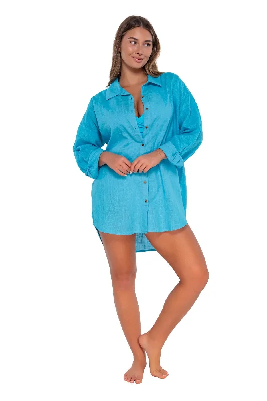 Grip-fit swimwear -Sunsets Blue Bliss Delilah Shirt