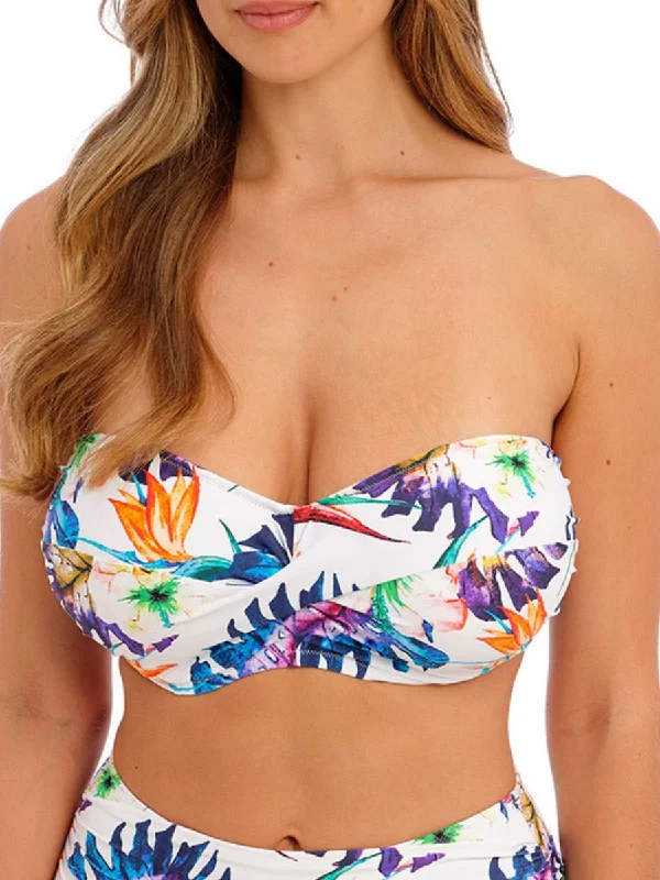 Grip-core swimwear -Paradiso Twist Bandeau Bikini Top - Multi