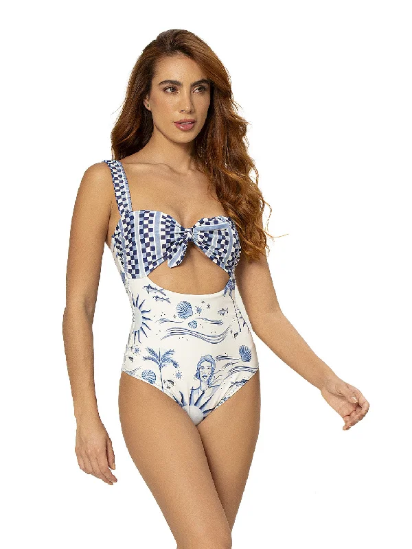 Navy fit swimwear -Arista One Piece - Mar