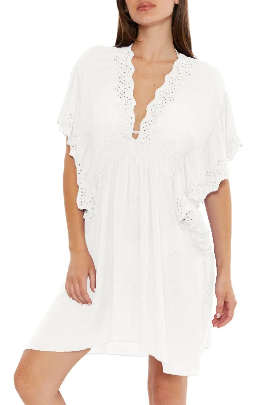 Blue core swimwear -Becca Barbados White Woven Tunic