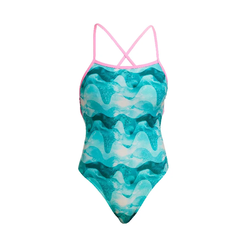 Cup-core swimwear -Teal Wave | Ladies Strapped In One Piece