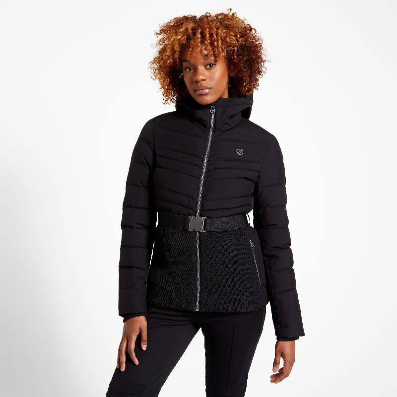 Short-fit sports jacket -Dare2b Womens Hit The Slopes Premium Belted Waterproof Ski Jacket