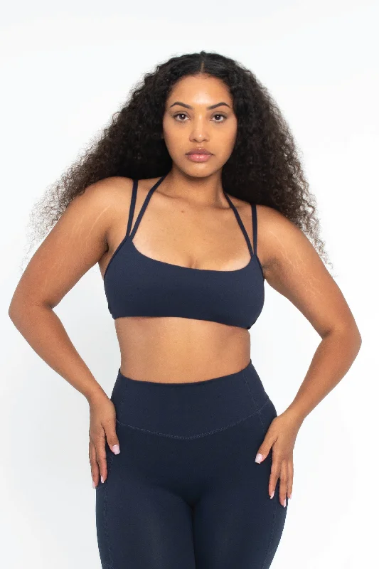 Easy Core Sports Bra for Rest -Double Strap Bra - Navy