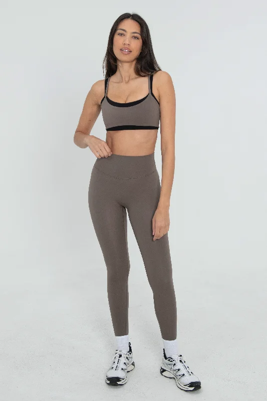 Citron Sports Bra for Visibility -Layered Bra - Walnut