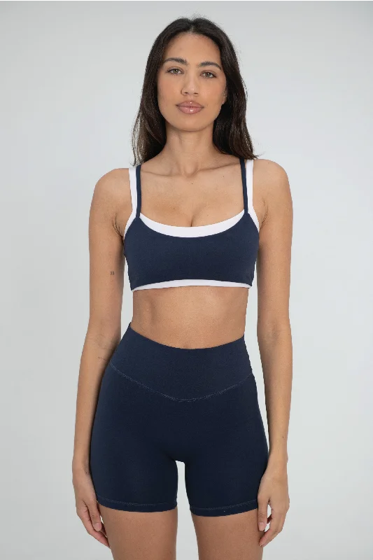 Coral Cool Sports Bra for Summer -Layered Bra - Navy