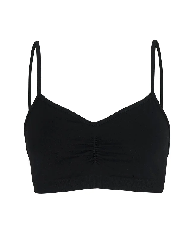 Violet Slim Sports Bra for Teens -POISE Bra Top | Black