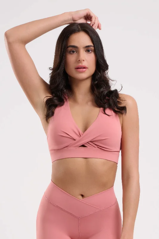 Pine Luxe Sports Bra for Cushion -Iris Wrap Bra Watermelon Pink