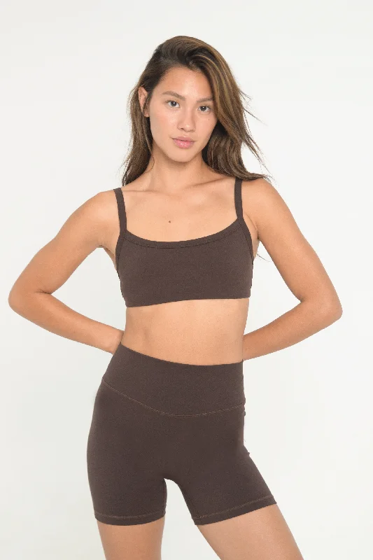 Violet Slim Sports Bra for Teens -Scoop Bra - Espresso