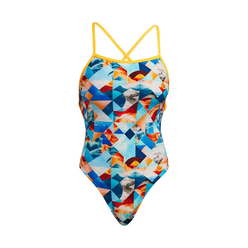 Aqua-core swimwear -Smashed Wave | Ladies Strapped In One Piece