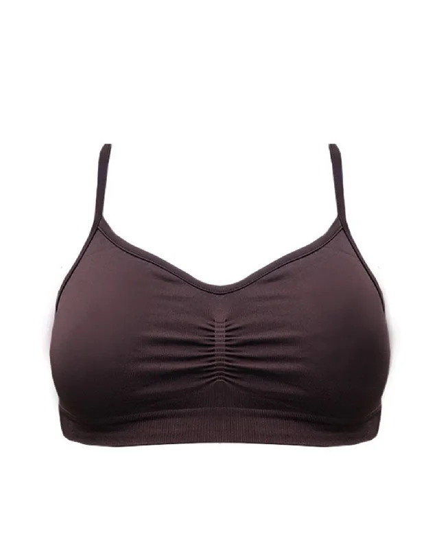 Violet Silk Sports Bra for Light -POISE Bra Top | Chocolate Brown