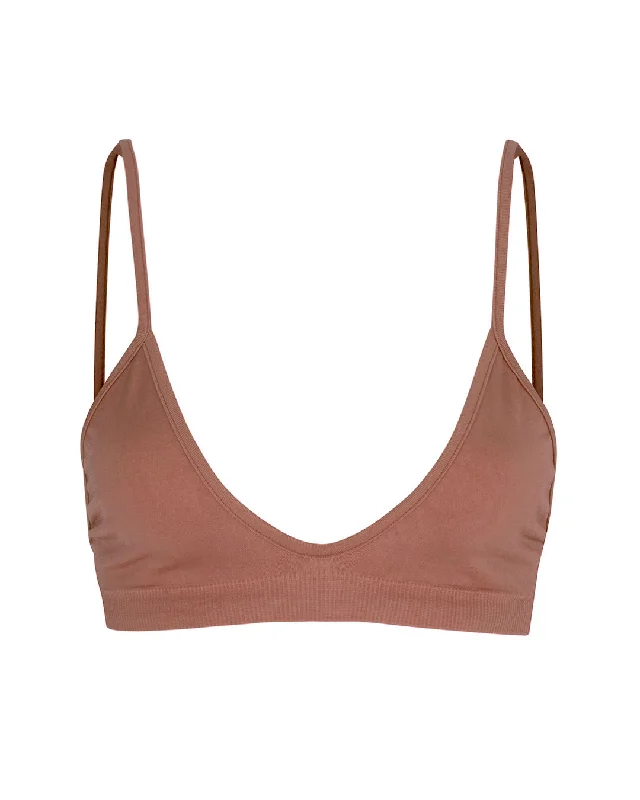 Coral Young Sports Bra for Contrast -BLISSFUL Bikini Bra Top | Rusty Pink