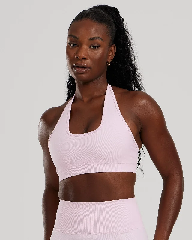 Graphite Bold Sports Bra for Lifting -Motion Seamless Halter Bra | Quartz