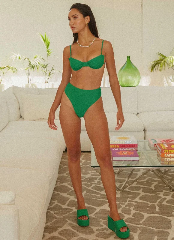 Dive-core swimwear -Eternal Summers High Waisted Bikini Bottom - Jade Green