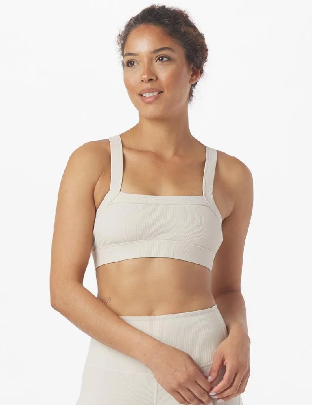 Graphite Blush Sports Bra for Weights -Directional Bra: Oatmilk