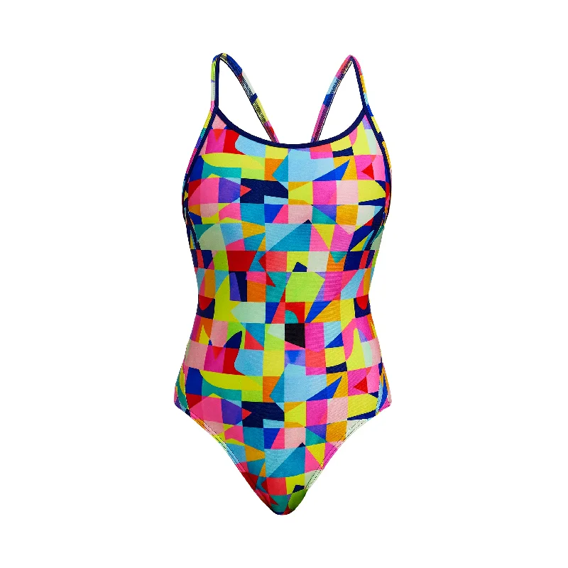 Water-core swimwear -On The Grid | Ladies Diamond Back One Piece