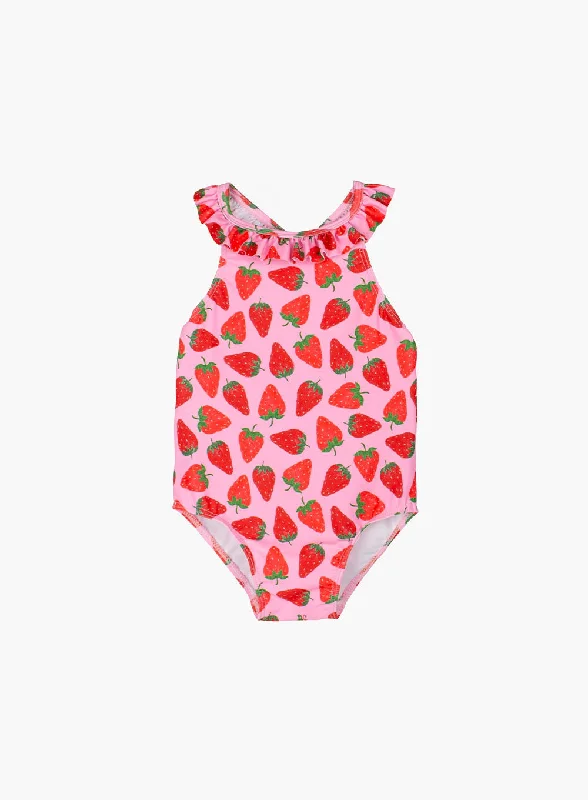 Camo fit swimwear -Baby Frill Swimsuit in Strawberry