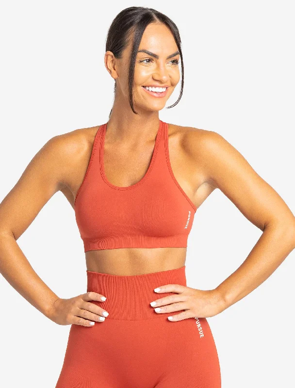 Turquoise Peak Sports Bra for Air -Move Seamless Sports Bra - Burnt Red