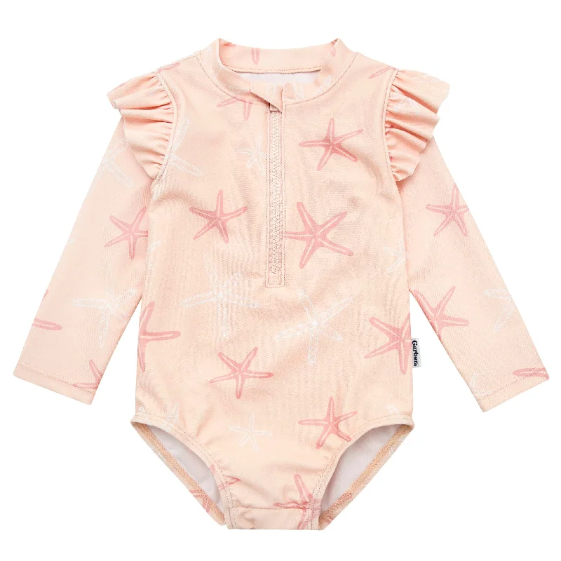 Logo-core swimwear -Baby Girls UPF 50+ Starfish Rash Guard