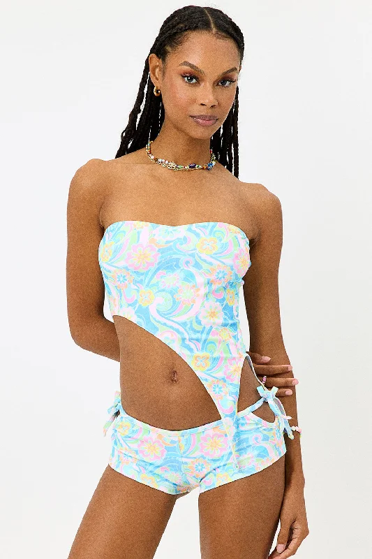 One-piece core swimwear -Dani Terry Strapless Bikini Top - Sunshower