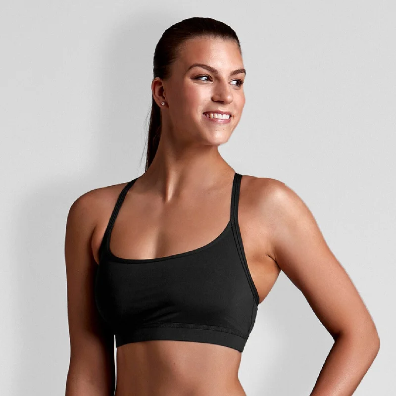 Sun-core swimwear -Still Black | Ladies Sports Top