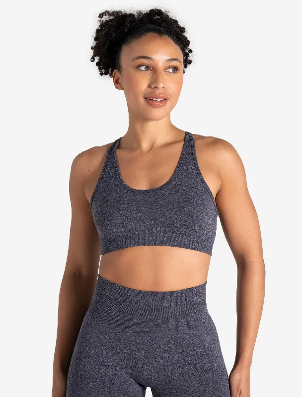 Zen Flow Sports Bra for Yoga -Form Seamless Sports Bra - Navy Marl