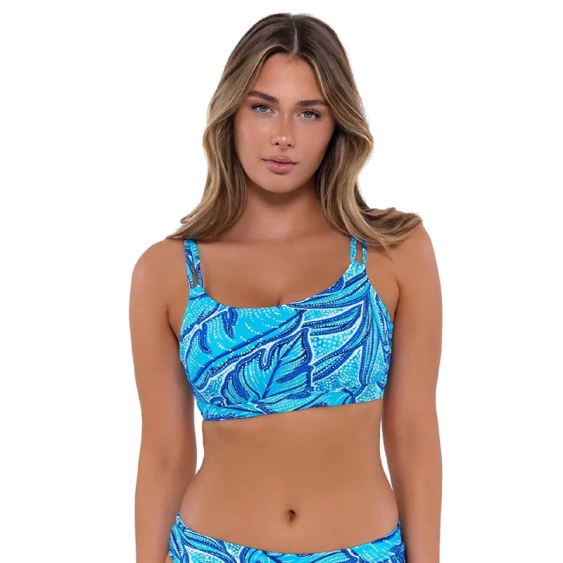 Turquoise Titan Sports Bra for Cycling -Taylor Bralette 56EFGH - Seaside Vista