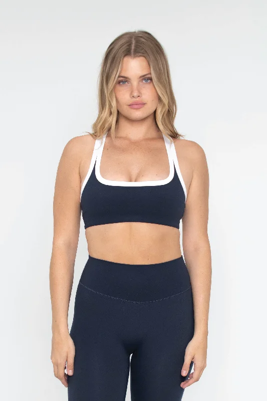 Ultra Flex Sports Bra for Mobility -Racer Bra - Navy