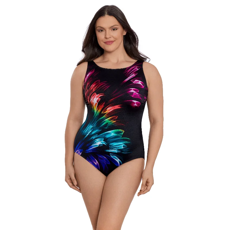 Short-core swimwear -Longitude Hard Candy Scoopback Highneck One Piece