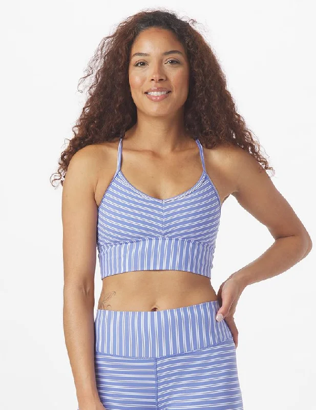 Turquoise True Sports Bra for Confidence -Premier Bra: Periwinkle Stripe